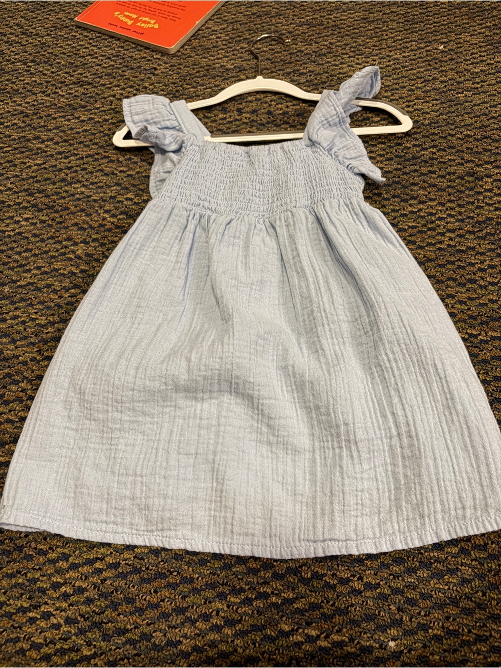 Cat & Jack Light Blue Smocked Ruffle Strap Dress